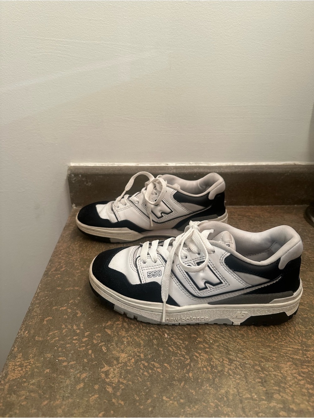 New Balance 550 Sneakers in White and Black